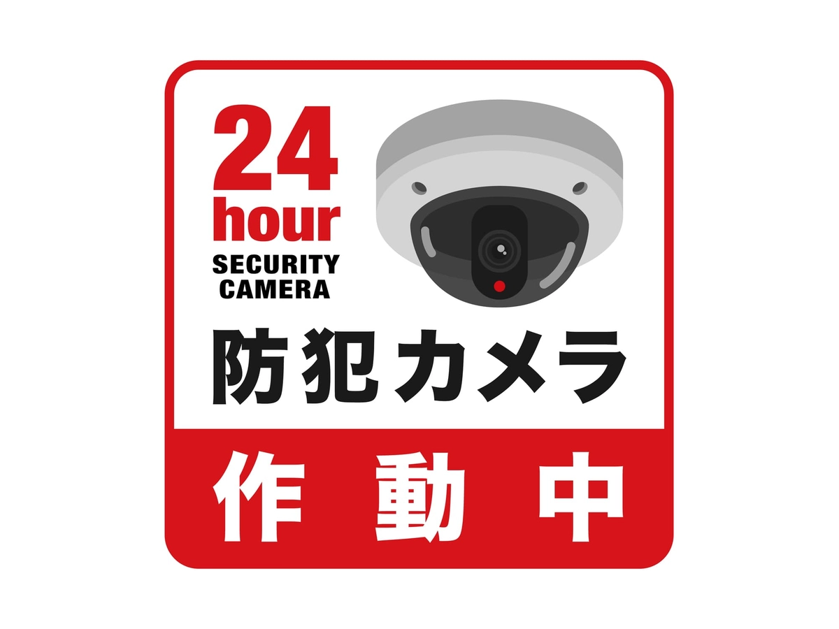 ドーム型防犯カメラのステッカーのイラスト