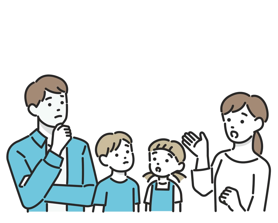 相談し話し合う家族