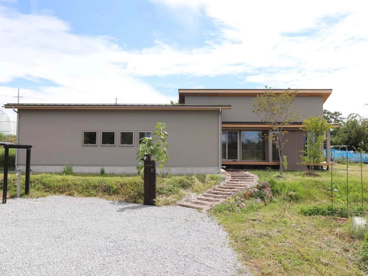 長方形の箱を2つ組み合わせたような外観