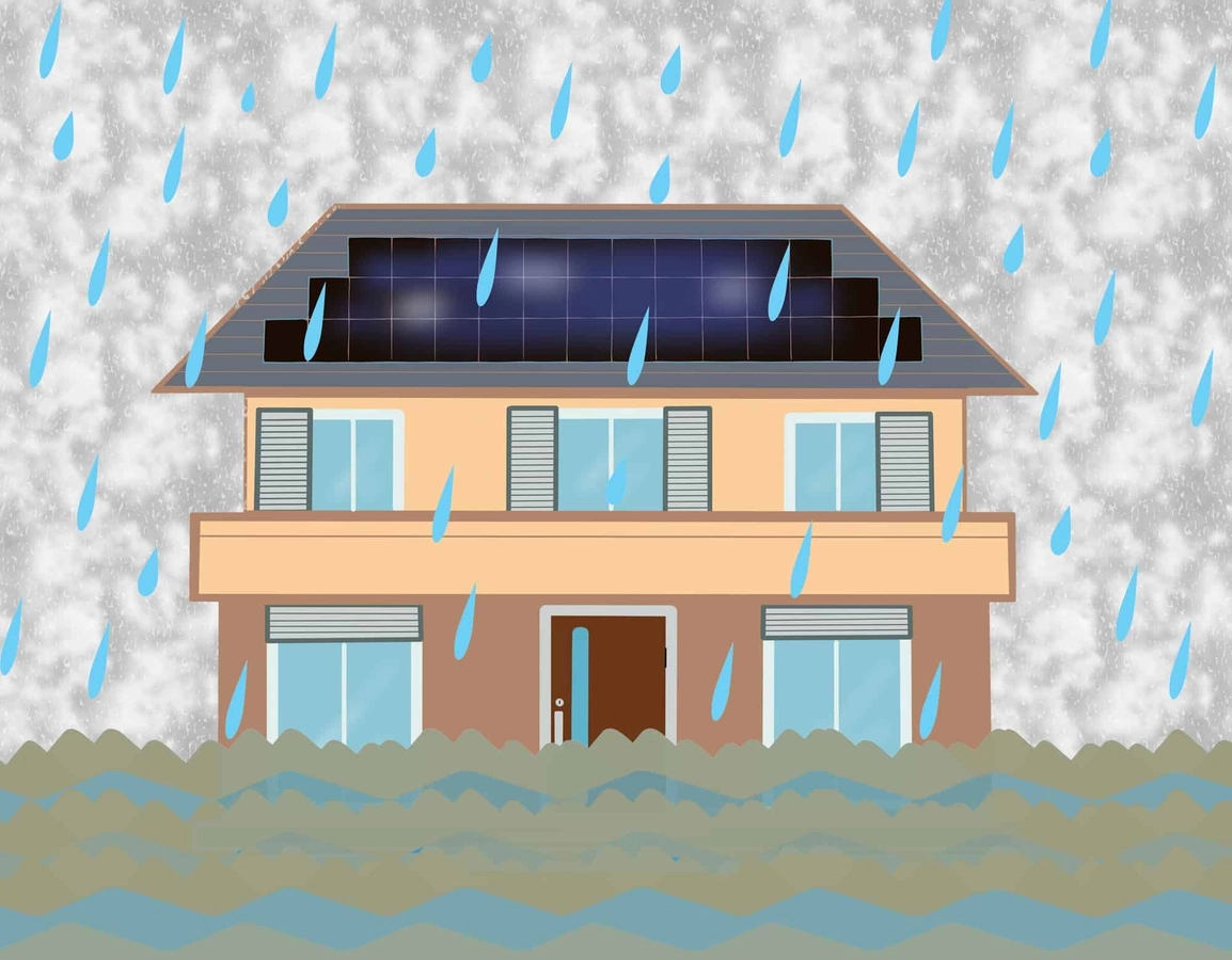 泥水洪水被害よる住宅被害イメージ