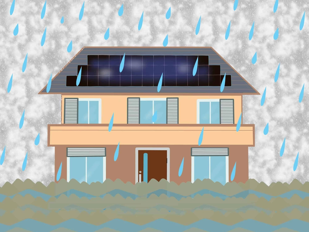 泥水洪水被害よる住宅被害イメージ