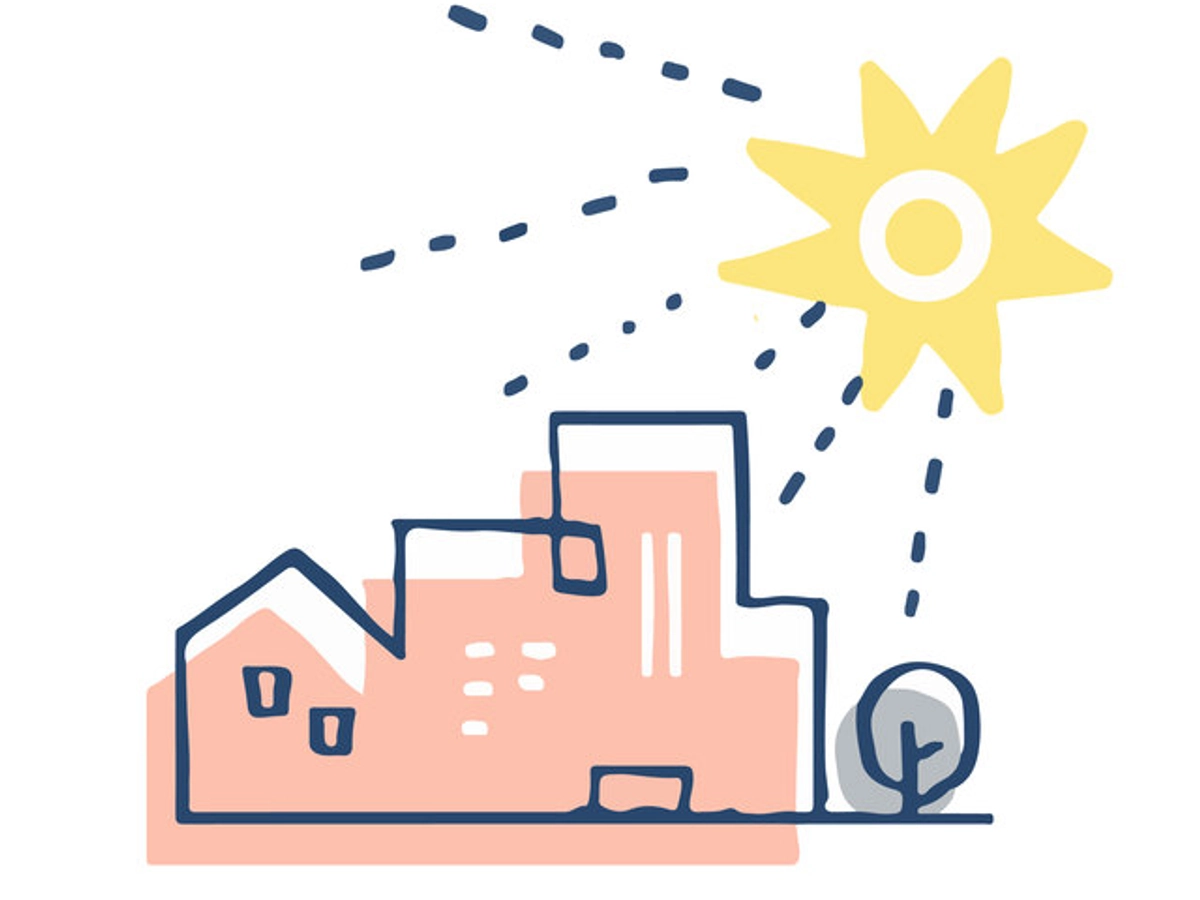 日当たりのいい家のイラスト