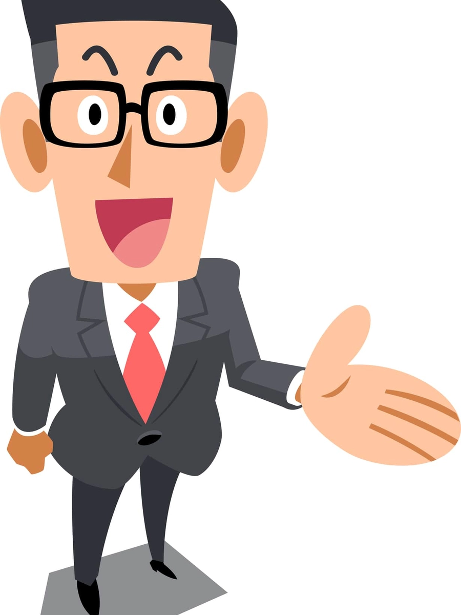 おすすめを紹介する眼鏡をかけたビジネスマン