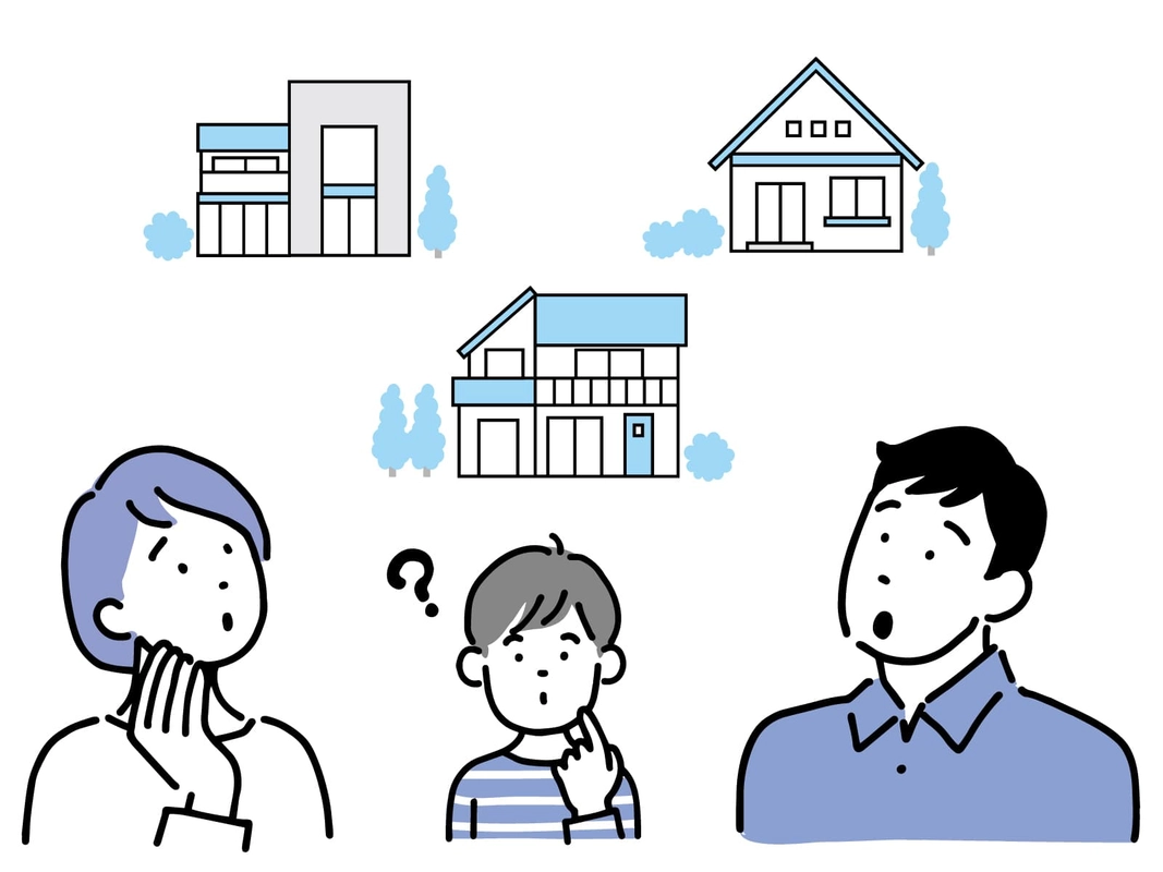 住宅の購入について疑問を持つ家族　悩む