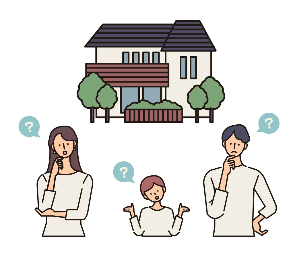 住宅について考える家族
