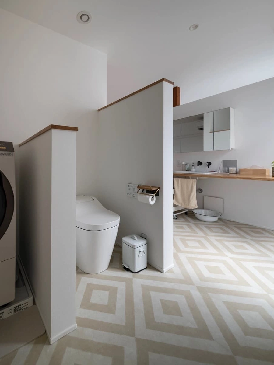 洗面所と空間が一体となったトイレ