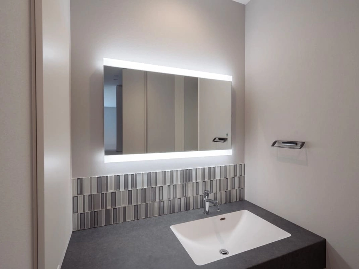 他と被らない個性的なタイルの洗面台