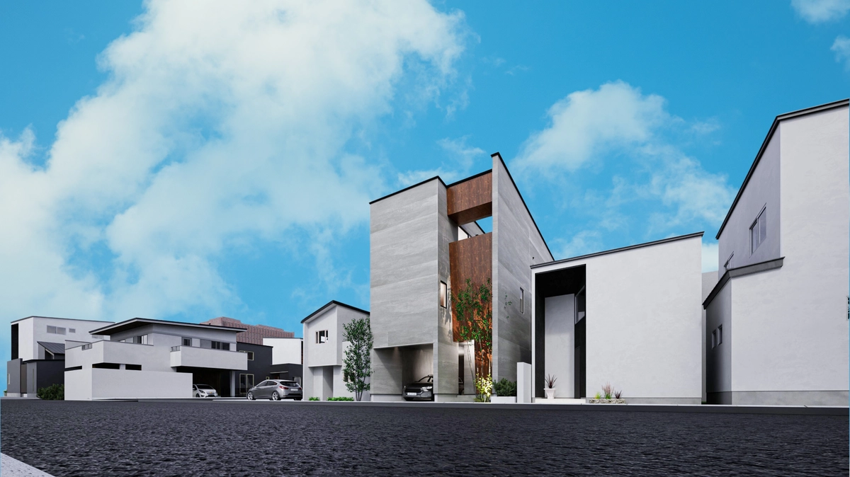 【新潟市中央区】中庭のある3階建の家