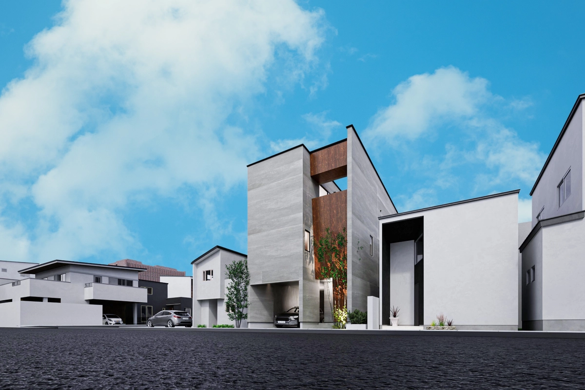 【新潟市中央区】中庭のある3階建の家
