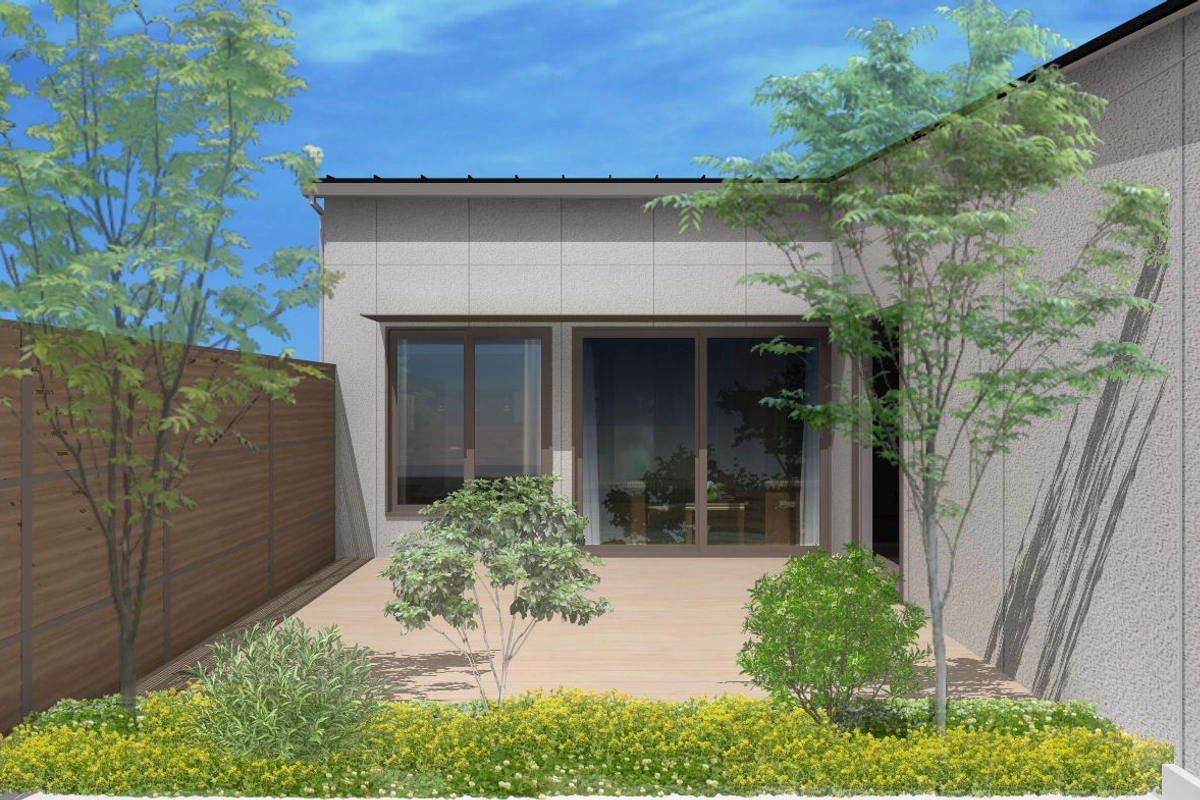 「中庭と遠景を望む平屋」完成見学会