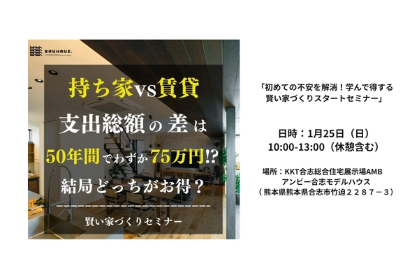「初めての不安を解消！学んで得する　賢い家づくりスタートセミナー」