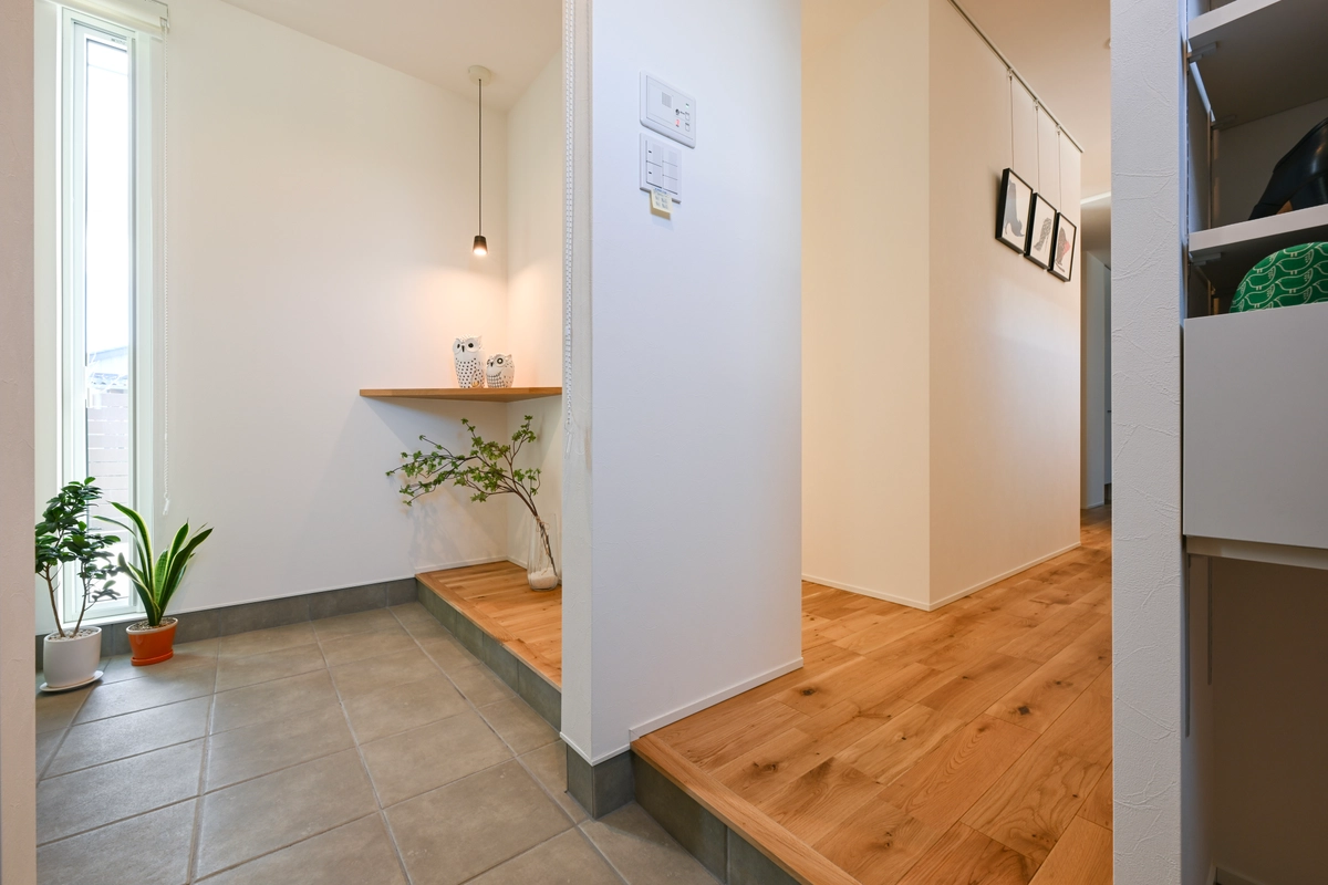 温もり溢れる平屋の玄関