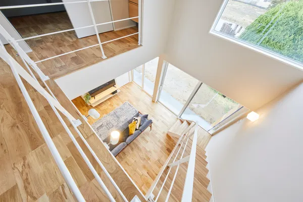 家族の変化に合わせて 将来は平屋暮らしができる家の吹き抜け