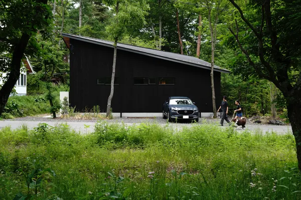森に包まれた住まいの外観