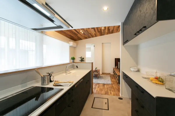 インナーテラスのある平屋で快適な生活をのキッチン