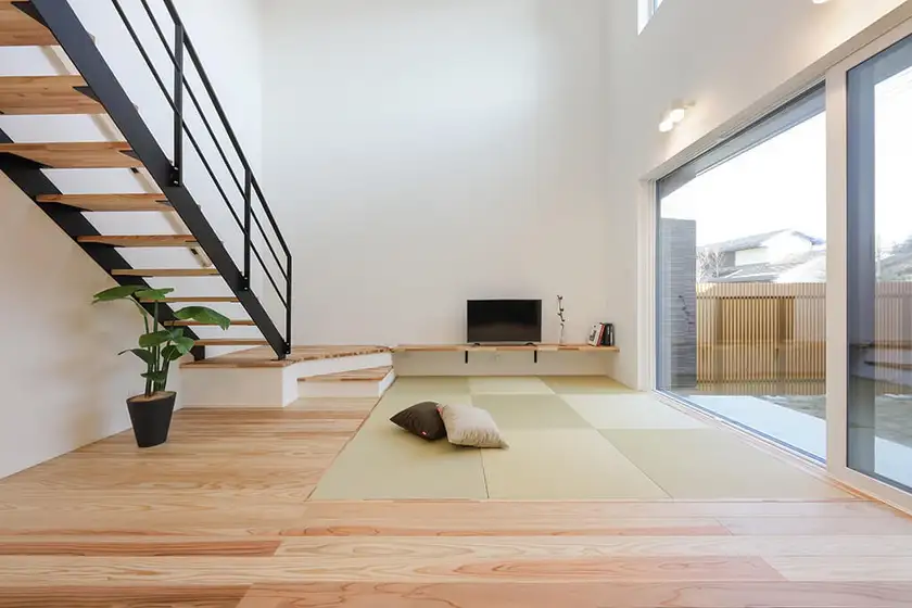 平屋ライクな吹き抜けリビングの家