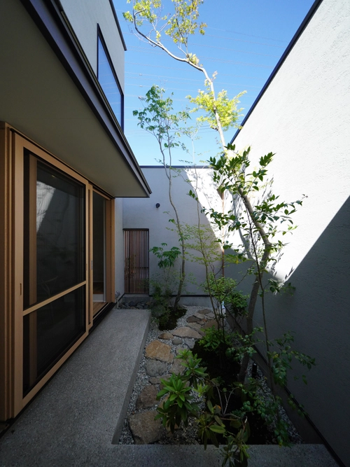 壁と庭が作り出す光と静寂の空間の庭・中庭